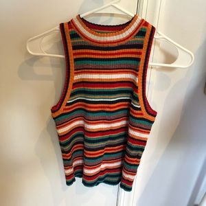 Zara Striped Mock Neck Tank